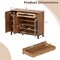 Natural Black Buffet Cabinet Storage with Drawers Doors Adjustable Shelves